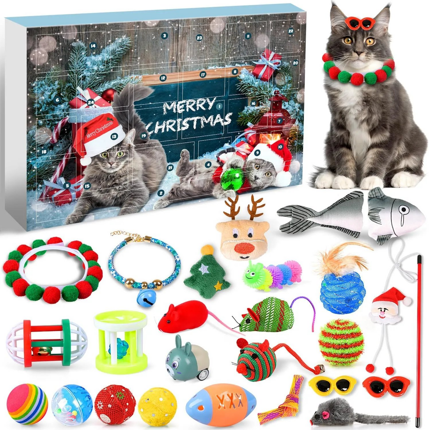 🐱2025 Christmas Countdown Cat Toys Advent Calendar🐈