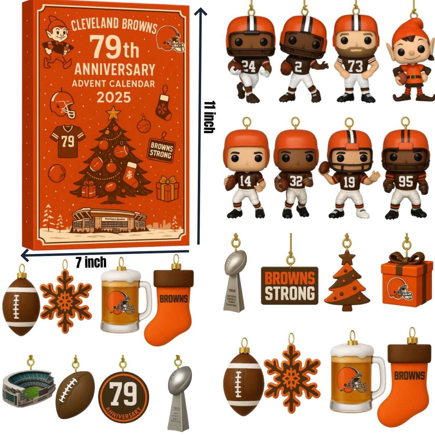 🏈NFL Team🎁Cleveland Browns 79th Anniversary Advent Calendar