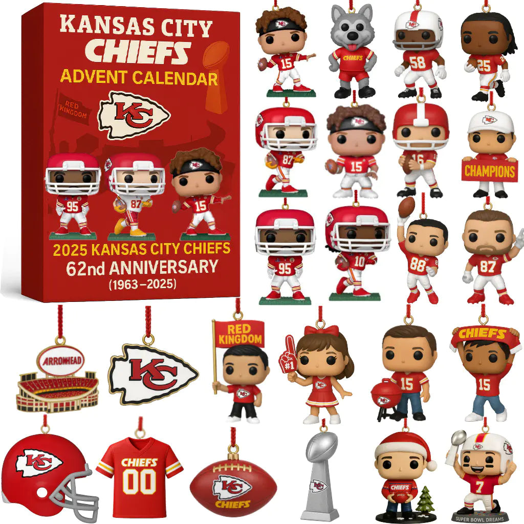 🏈NFL Team🎁Kansas City Chiefs 2025 62nd Anniversary Advent Calendar