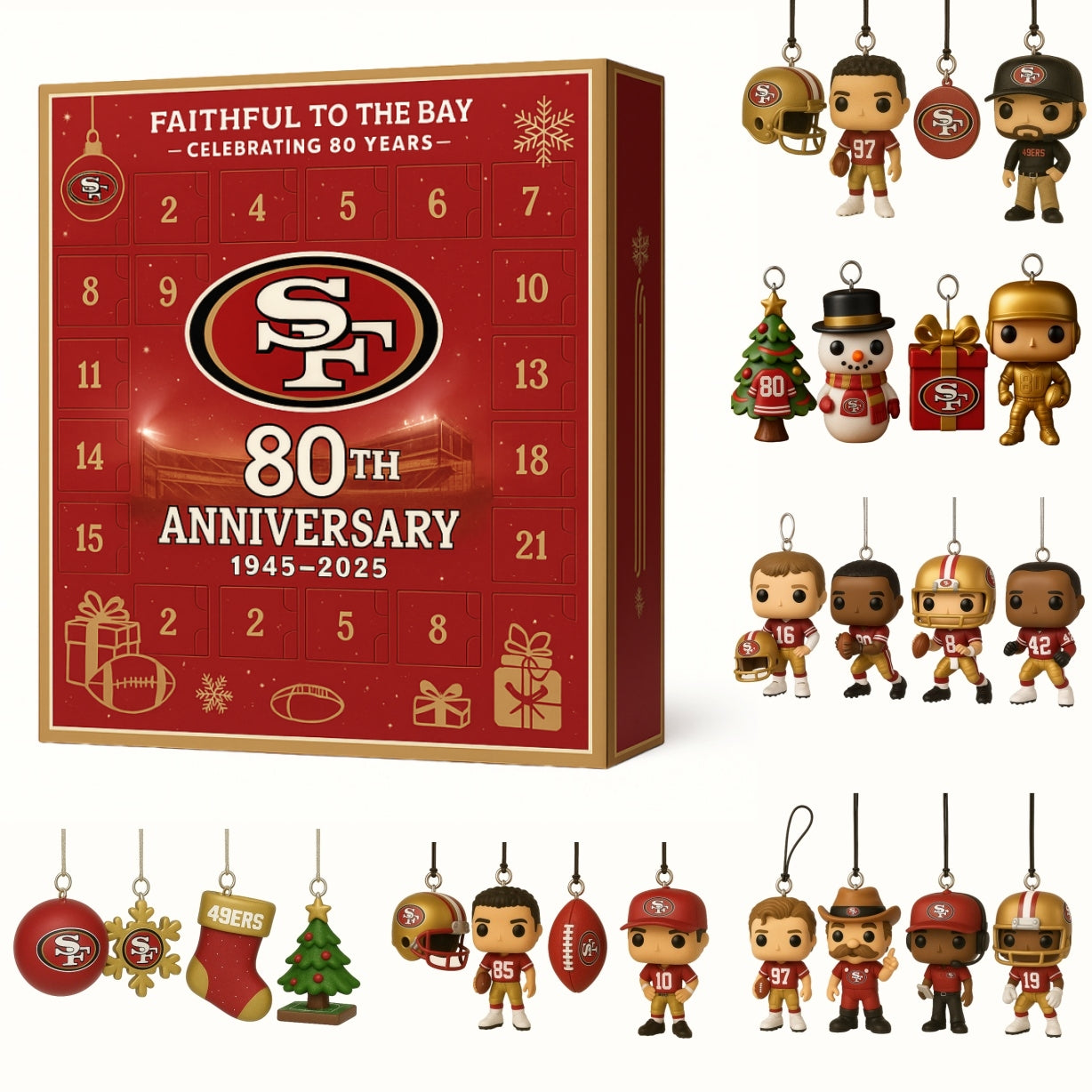 🏈NFL Team🎁49ers 80th Anniversary 2025 Advent Calendar